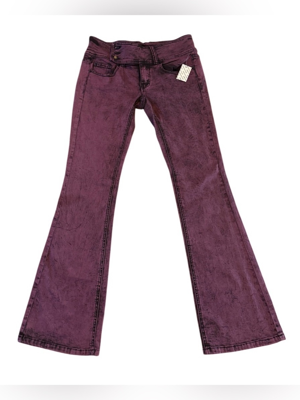 BDG Urban Outfitters Purple Acid Wash Flare Jeans 27 NWT Y2K Button Tab